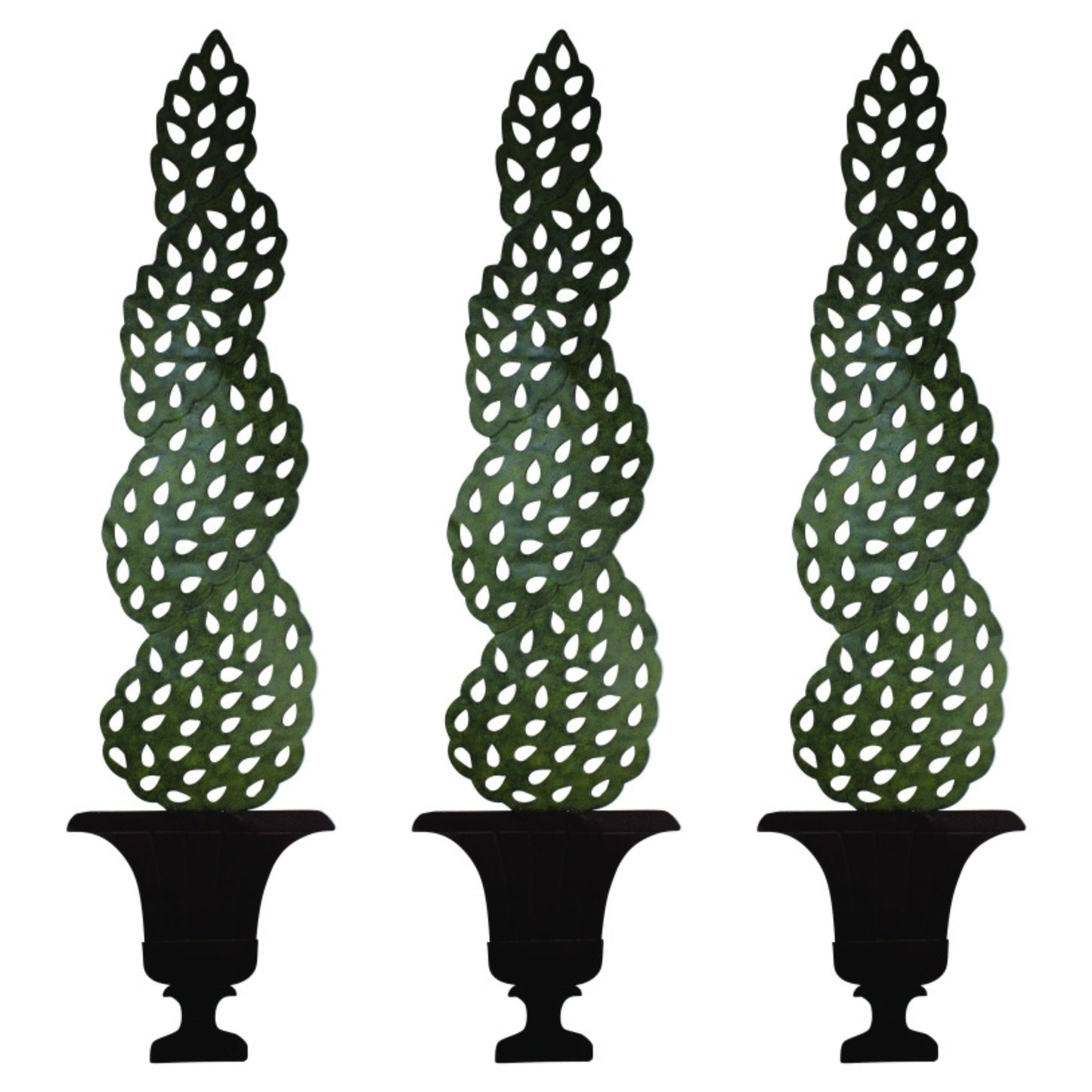 Estate Quality Wall Decor - Three decorative tole topiary trees in urns on a white background | INSIDE OUT - InsideOutCatalog.com