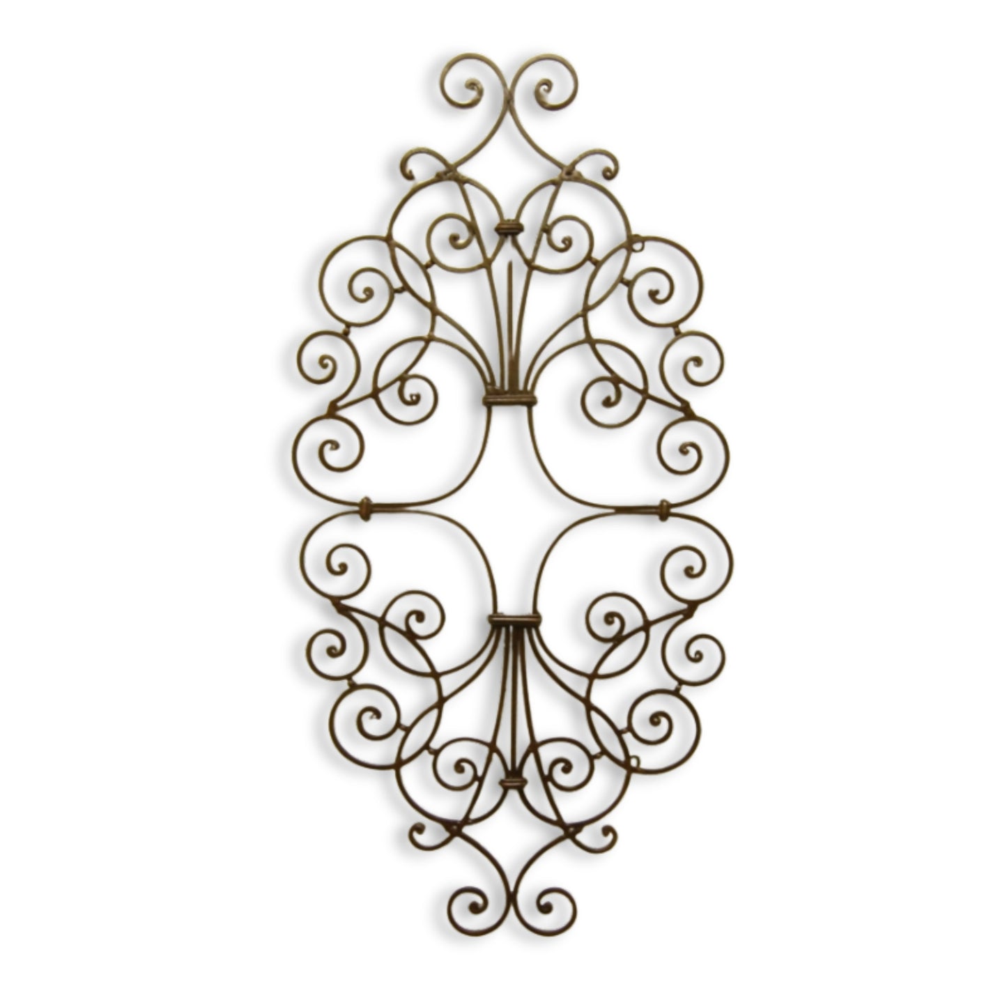 Metal Scroll Wall Grille - Iron Wall Art - Wall Decor Shown Vertical on White Background (41.75") | INSIDE OUT - InsideOutCatalog.com
