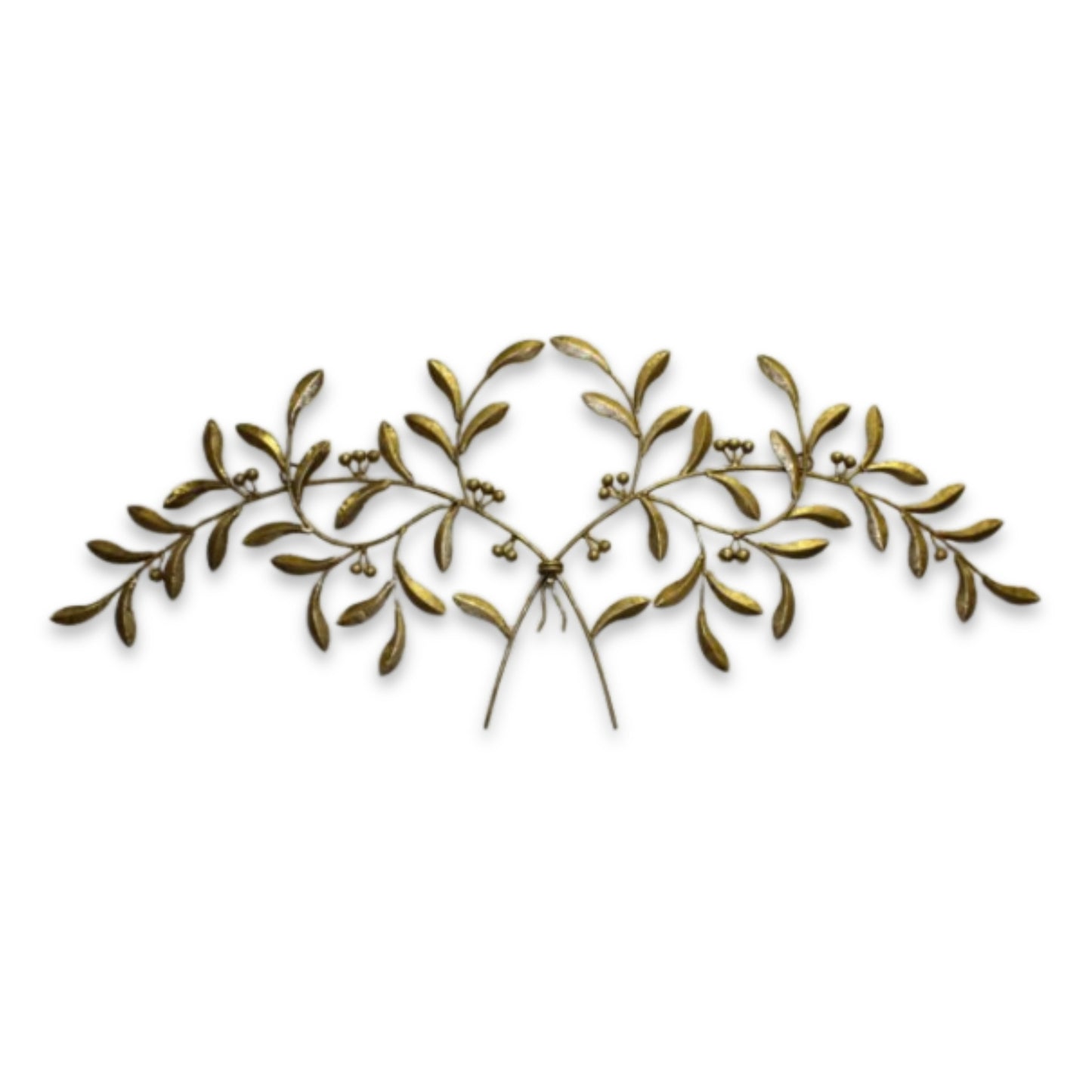 Olive Leaf Iron Wall Grille - Italian Gold Metal Wall Decor on white background | INSIDE OUT | InsideOutCatalog.com
