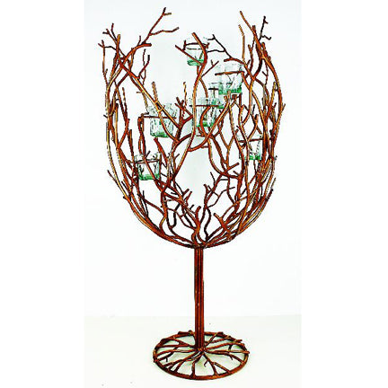 Iron Tree Unique Large Table Centerpiece Votive Candle Holder - Italian Gold Home Accent (31"H) | INSIDE OUT | InsideOutCatalog.com