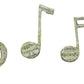 Music Symbols Wall Decor with French Music Sheets - Set of Three | Treble Clef, Eighth Note, and Sixteenth Note. Hooks on back for hanging | INSIDE OUT | InsideOutCatalog.com