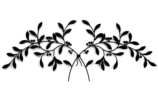 Olive Leaf Iron Wall Grille - Black Metal Wall Decor | INSIDE OUT | InsideOutCatalog.com