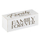 Wood Brick Message Block - FAMILY FOREVER - Inspirational Home Accent | Family... where life begins and love never ends | INSIDE OUT | InsideOutCatalog.com