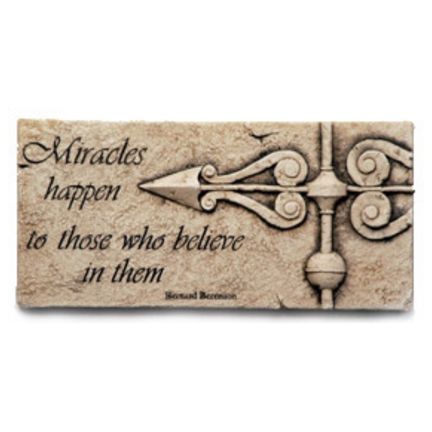 Hand Cast Stone Wall Plaque - Miracles happen to those who believe in them - Wall Decor - Inspirational Word Art | INSIDE OUT | InsideOutCatalog.com