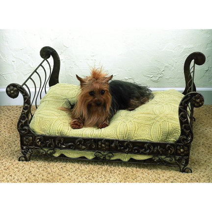 Iron Pet Sleigh Bed - Faux Antique Brass Sleigh Bed for your Fur Baby | INSIDE OUT | InsideOutCatalog.com