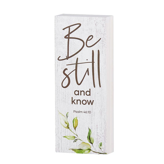 Inspirational Wood Message Block Home Accent - Be Still and Know | INSIDE OUT | InsideOutCatalog.com