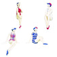 Red, White, and Blue Vintage Americana Bathing Beauty Mini Figurine Collection - Set of Four | INSIDE OUT | InsideOutCatalog.com