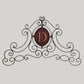 Monogrammed Iron Scroll Wall Grille - Monogram Wall Decor | Estate Quality Home Decor | Personalized Wall Decor | Shown with the Monogram "D" | Iron finished in a antique brown with Italian gold 5" monogram | INSIDE OUT | InsideOutCatalog.com