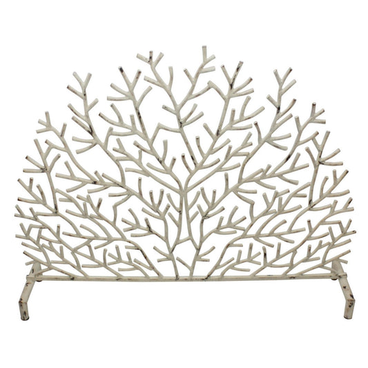 Seaside Coral Decorative Iron Fire Screen in Old World Antique Finish | InsideOutCatalog.com