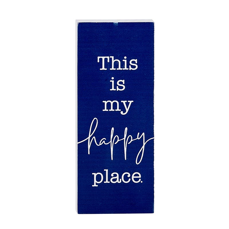 Inspirational Wood Message Block Home Accent - This is my happy place | INSIDE OUT | InsideOutCatalog.com