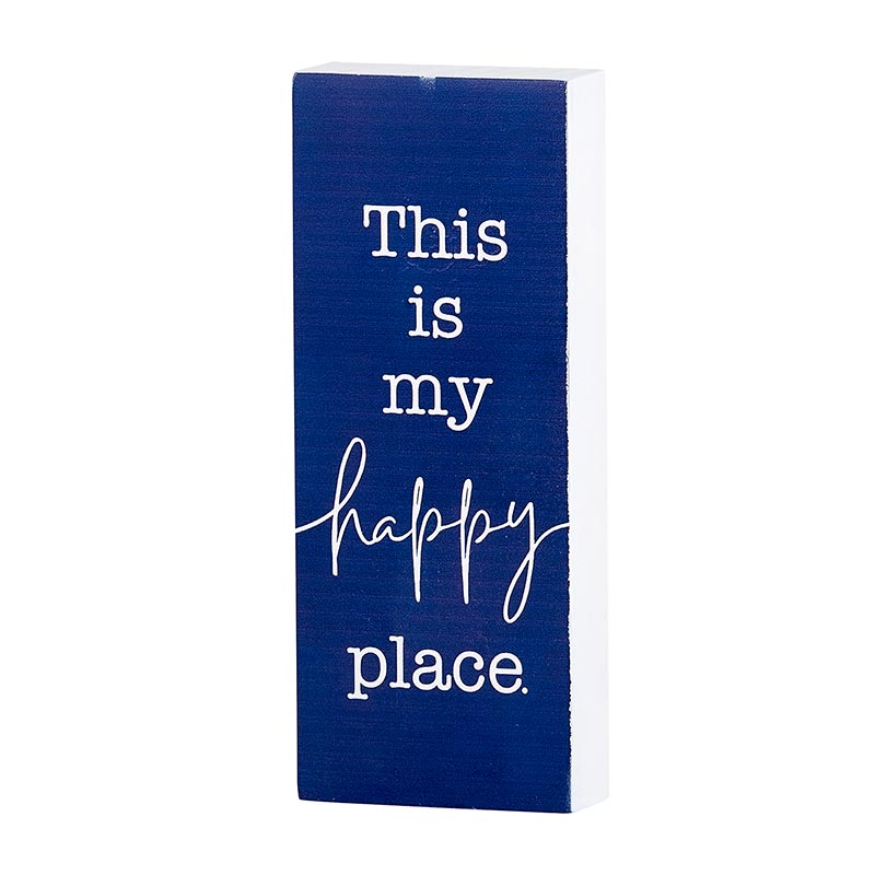 Inspirational Wood Message Block Home Accent - This is my happy place | INSIDE OUT | InsideOutCatalog.com