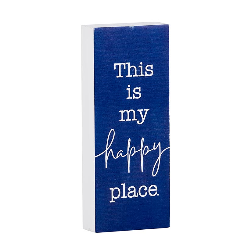 Inspirational Wood Message Block Home Accent - This is my happy place | INSIDE OUT | InsideOutCatalog.com