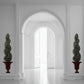 Tole Topiary Tree in Urn Wall Decor - Brown Black Nature Inspired Large Wall (70"H) Art shown hung on each side of archway | INSIDE OUT | InsideOutCatalog.com