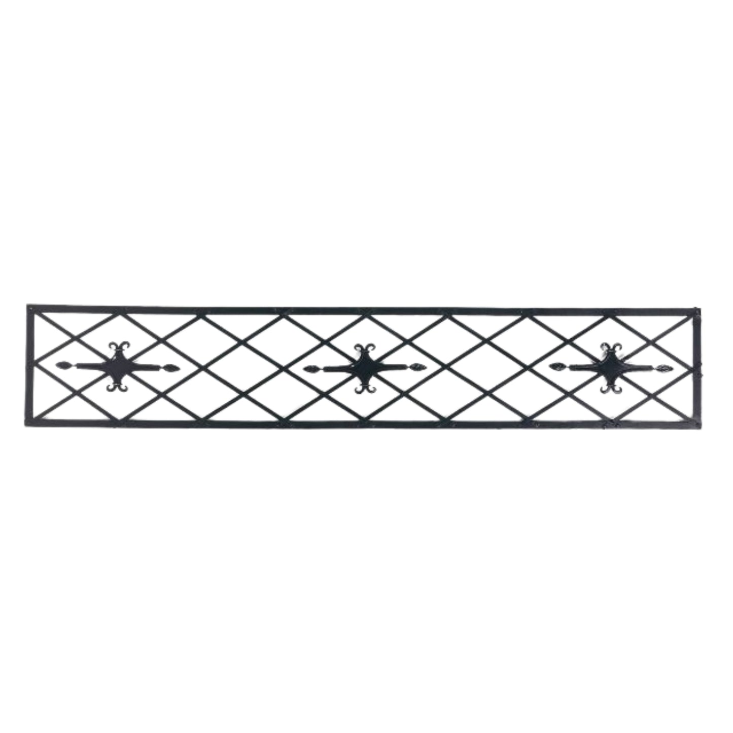 Black Diamond Design Iron Wall Grille - Hang Vertical or Horizontal | Black Iron Wall Decor | Nearly 5 feet tall | INSIDE OUT | InsideOutCatalog.com