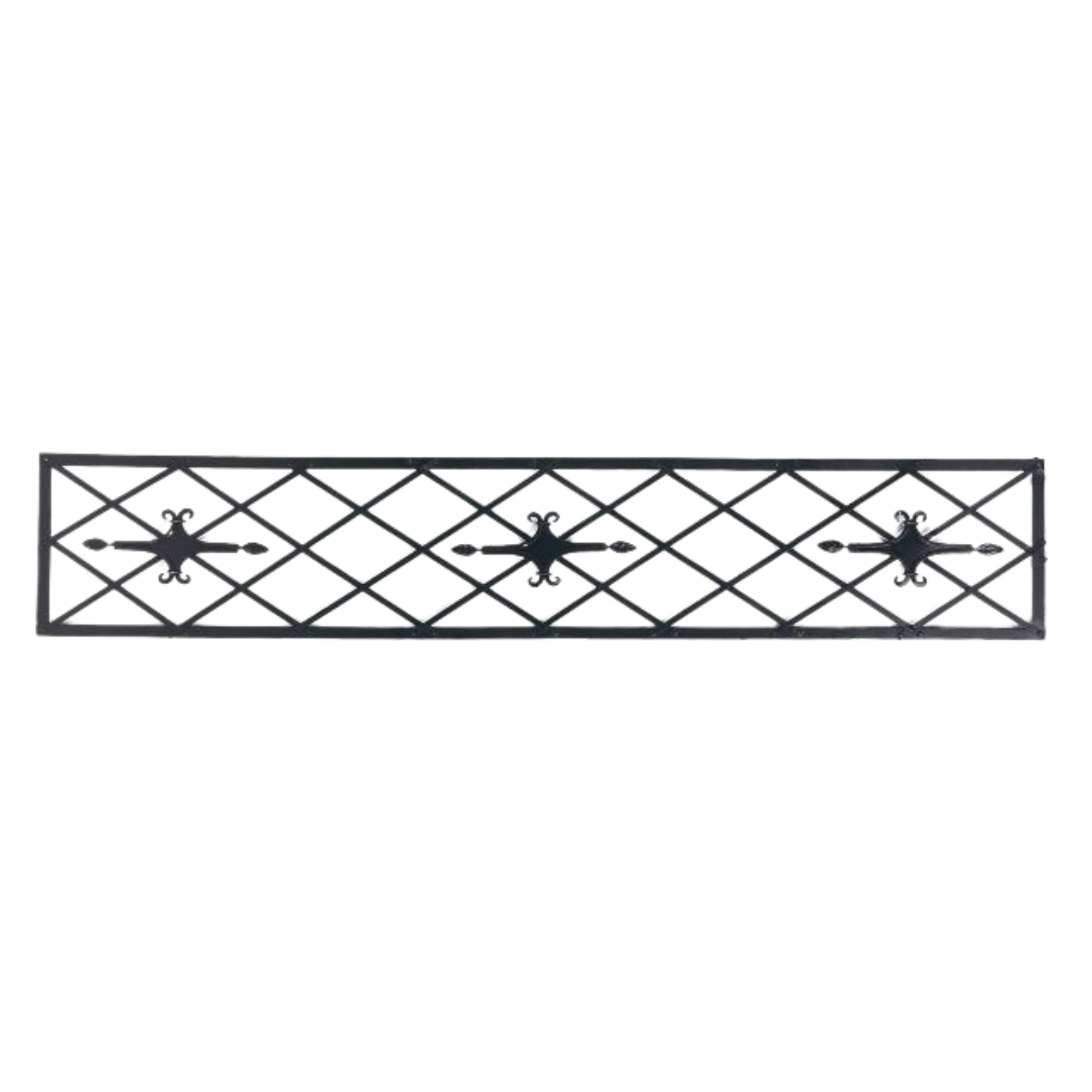 Black Diamond Design Iron Wall Grille - Hang Vertical or Horizontal | Black Iron Wall Decor | Nearly 5 feet tall | INSIDE OUT | InsideOutCatalog.com