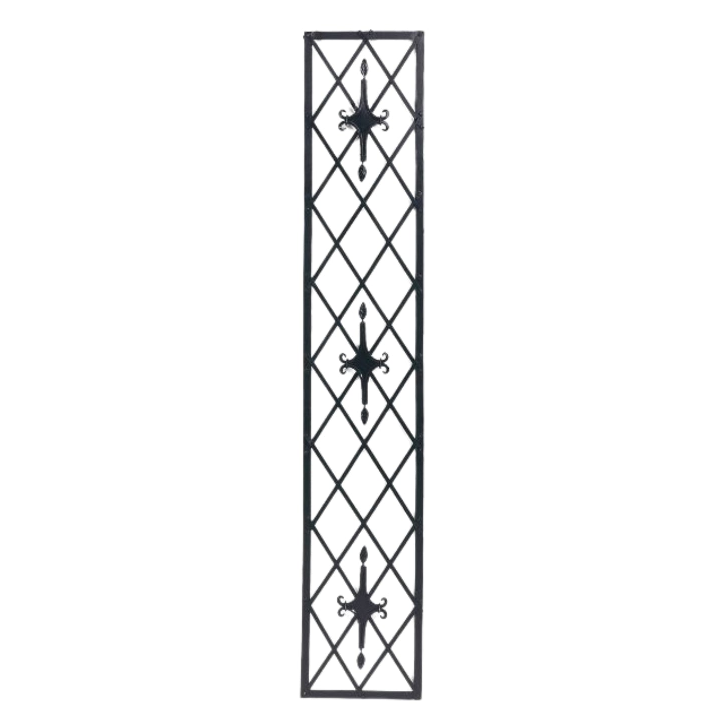 Black Diamond Design Iron Wall Grille - Hang Vertical or Horizontal | Black Iron Wall Decor  | Nearly 5 feet tall | INSIDE OUT | InsideOutCatalog.com