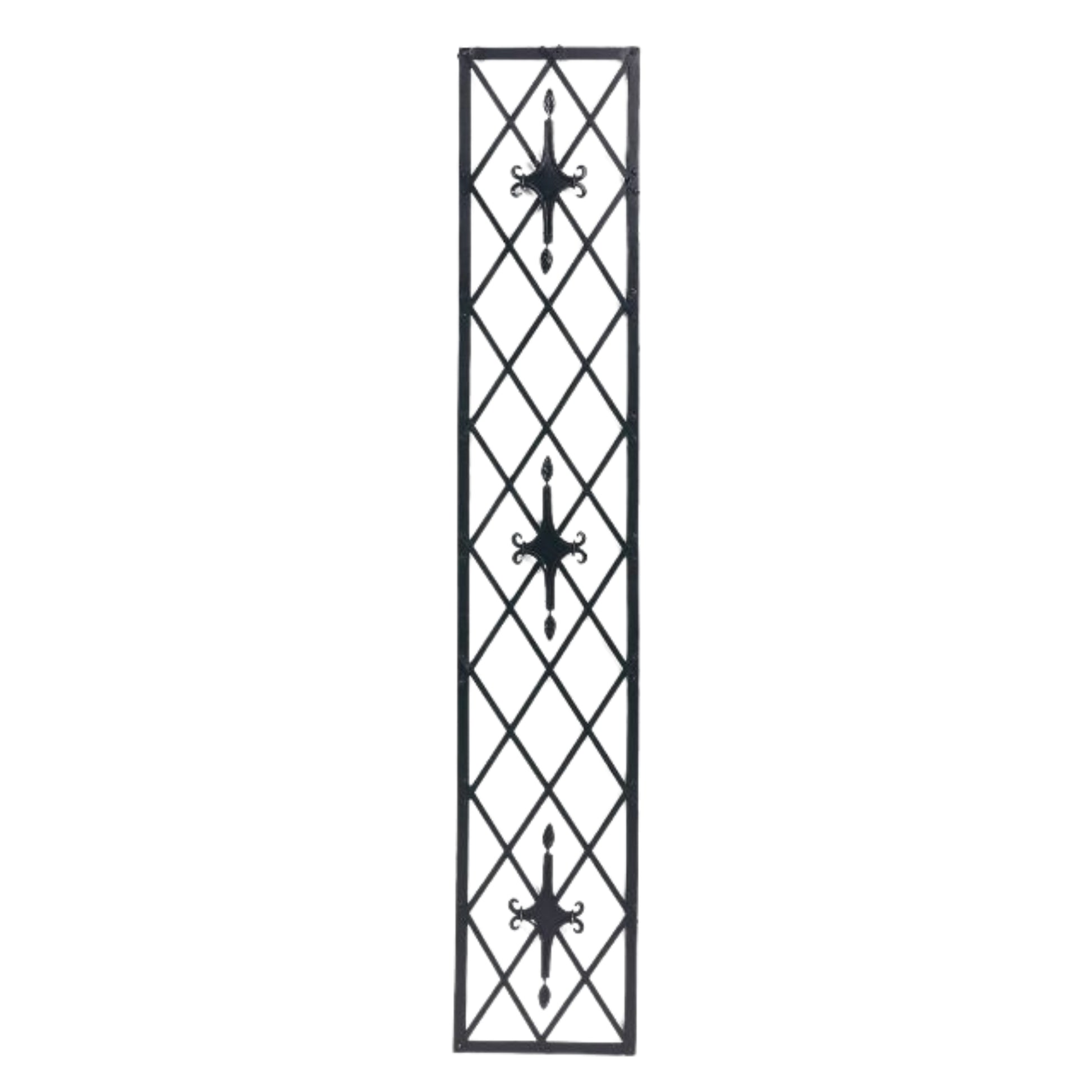 Black Diamond Design Iron Wall Grille - Hang Vertical or Horizontal | Black Iron Wall Decor  | Nearly 5 feet tall | INSIDE OUT | InsideOutCatalog.com