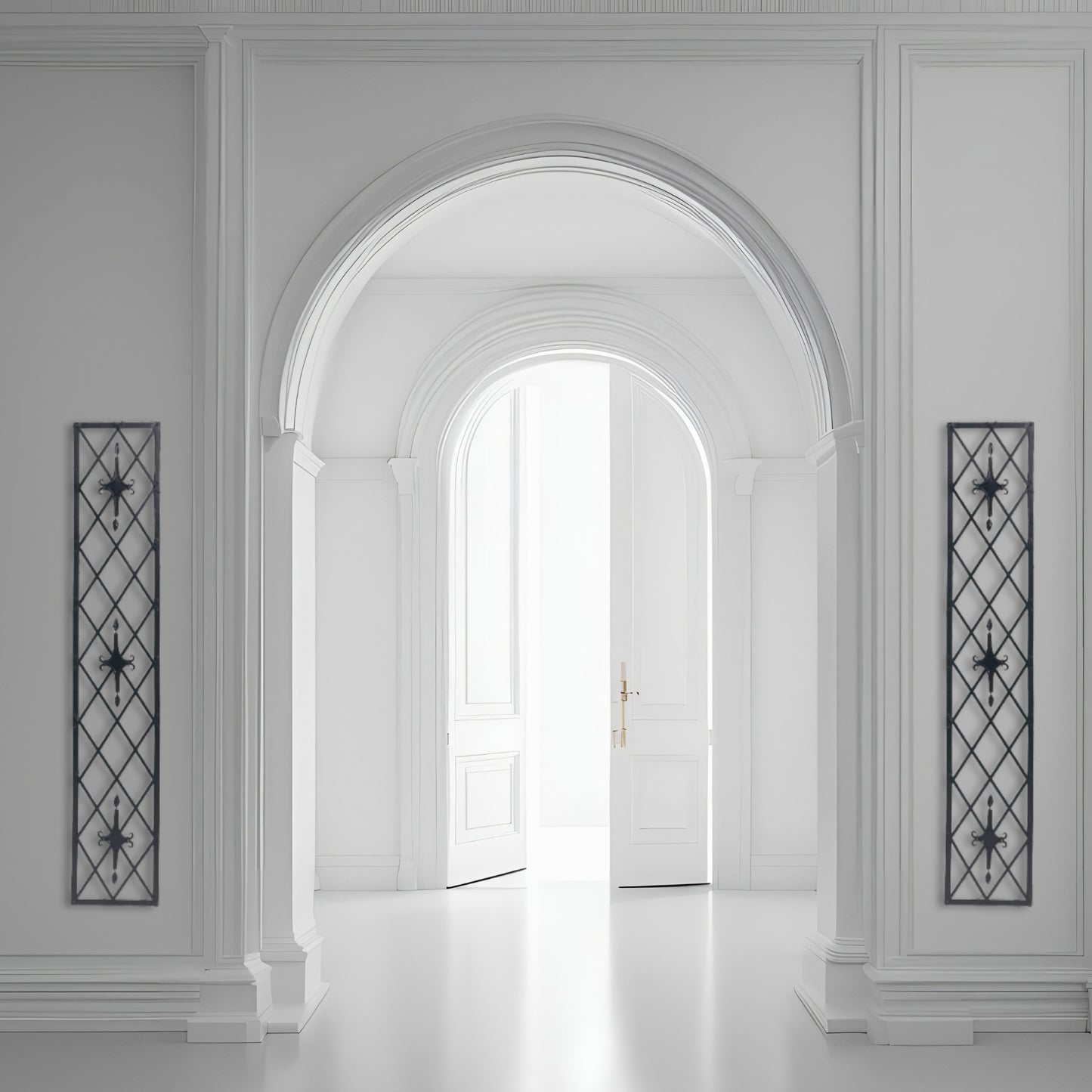 Black Diamond Design Iron Wall Grille - Hang Vertical or Horizontal (57.5")