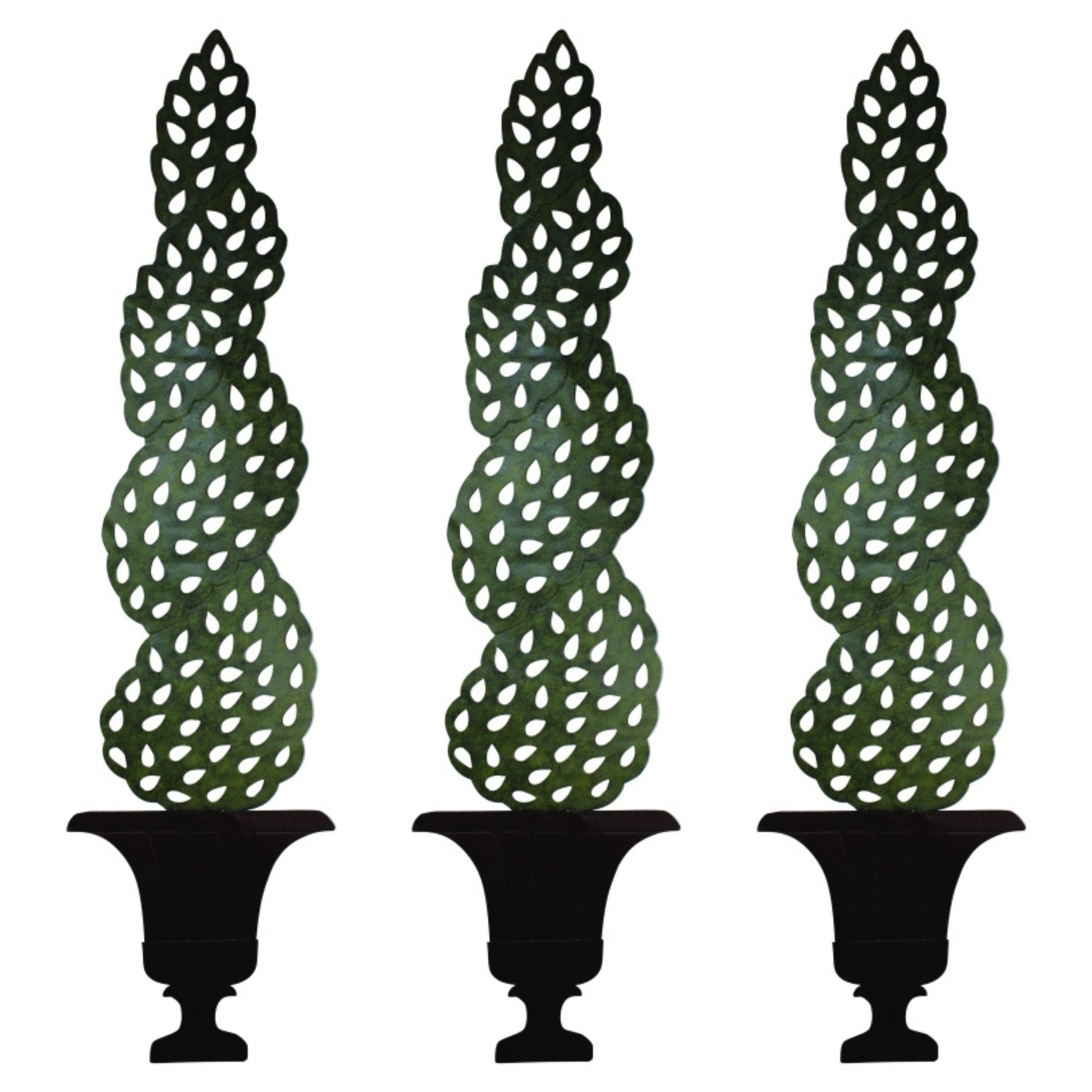 Estate Quality Wall Decor - Three decorative tole topiary trees in urns on a white background | INSIDE OUT - InsideOutCatalog.com