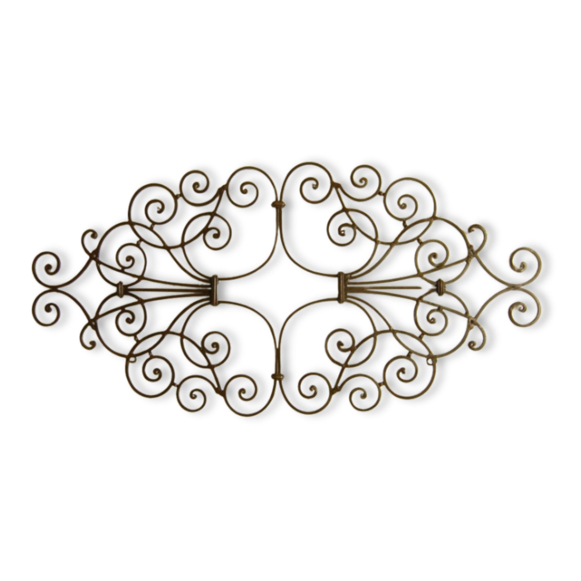 Metal Scroll Wall Grille - Iron Wall Art - Wall Decor Shown Horizontal on White Background (41.75") | INSIDE OUT - InsideOutCatalog.com