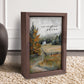 Old Country Church Small Framed Art - Let Your Light Shine Inspirational Home Accent on Carpeted Floor in front of white wainscoting | InsideOutCatalog.com