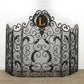 Monogrammed Iron Fire Screen - Five Panel Fireplace Screen with Mesh Backing with Monogram L | INSIDE OUT | InsideOutCatalog.com