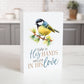 Inspirational Wood Block with Bird Artwork - Safe in His Hands, Secure in His Love on Kitchen Island | InsideOutCatalog.com