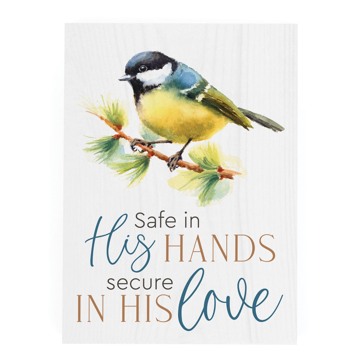Decorative Wood Block with a bird on a branch and motivational text on a white background | InsideOutCatalog.com