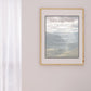The Lord's Prayer, Our Father (Matthew 6:9-16) Bible Verse Wall Art - Inspirational Christian Wall Poster (16x20) shown framed on wall next to sheer curtain | InsideOutCatalog.com