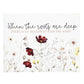 Floral design with motivational quote on a white background | Word Block Wildflowers Home Accent - When The Roots Are Deep There Is No Reason To Fear The Wind | InsideOutCatalog.com