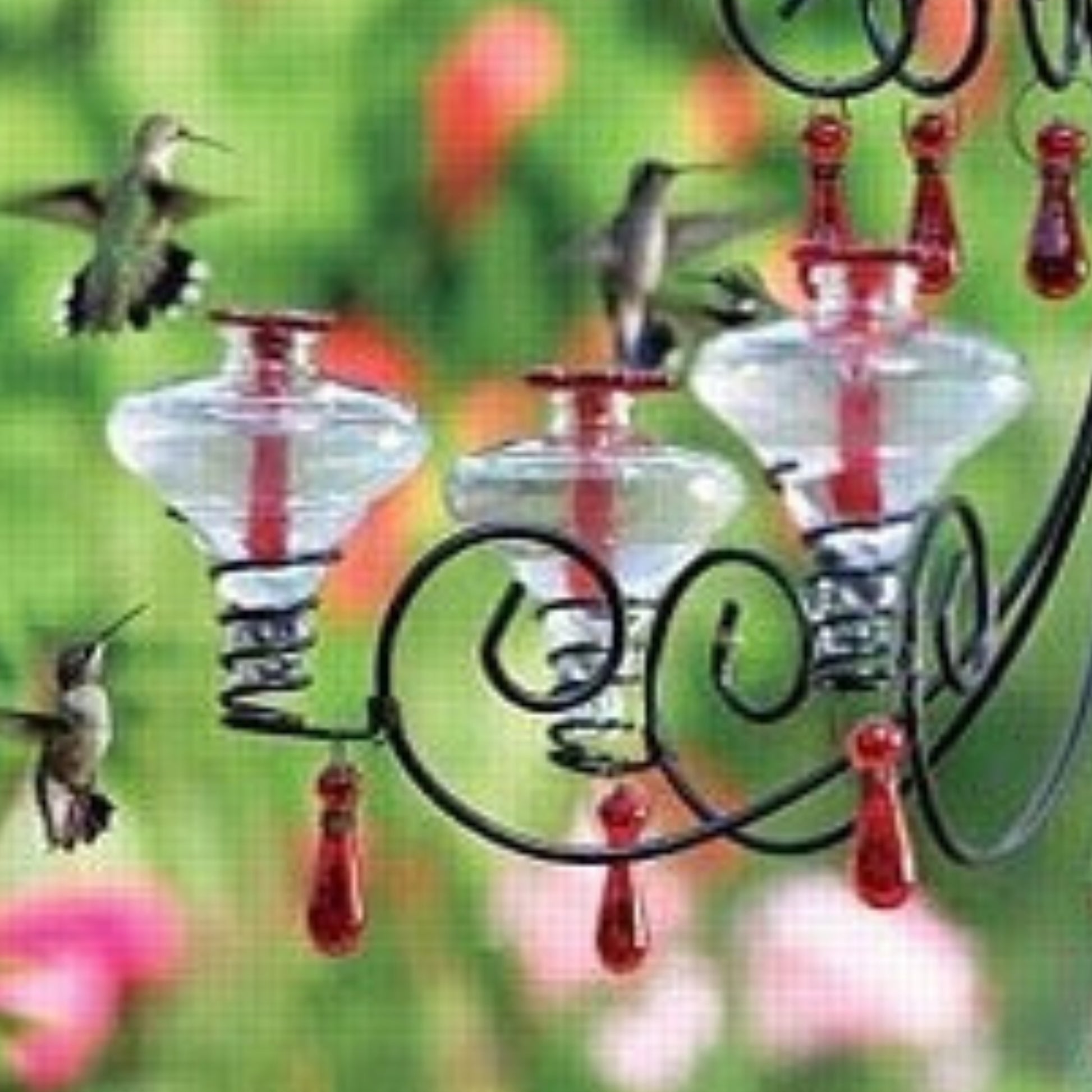 Replacement Glass Feeding Vessel Only for Hummingbird Feeders - Available in 4 colors - shown in Clear in Six Vessel Bird Feeder | INSIDE OUT | InsideOutCatalog.com