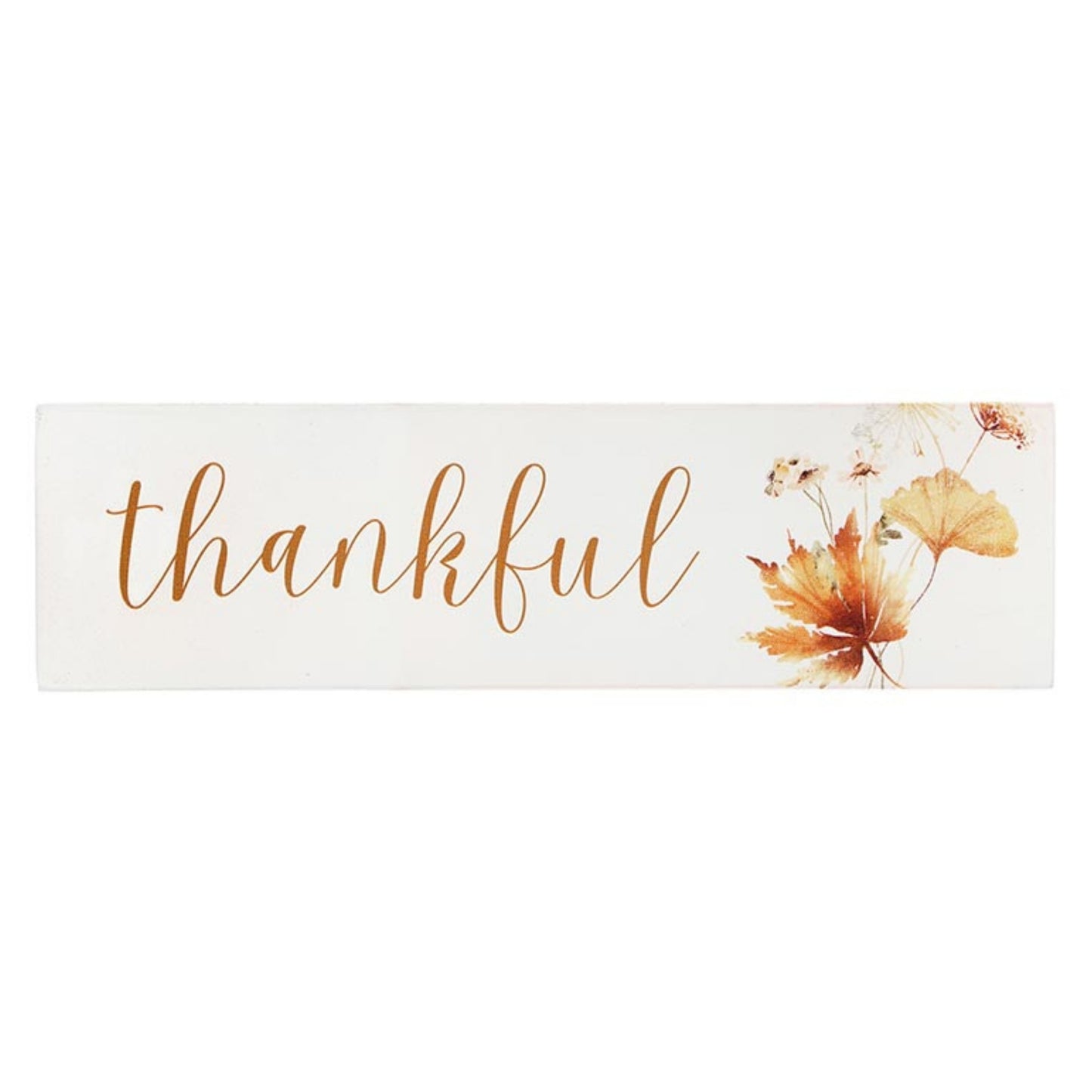 Thankful Wood Block Home Accent - Seasonal Fall Decor, Thanksgiving Decoration | InsideOutCatalog.com