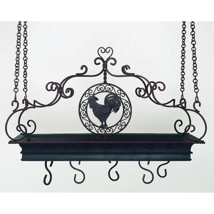 Iron Kitchen Pot Rack with Rooster Accent | INSIDE OUT | InsideOutCatalog.com