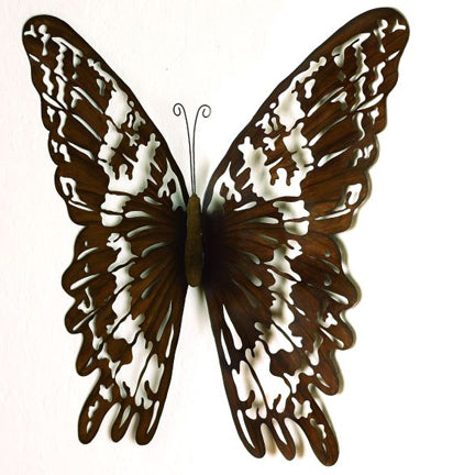 Cut Out Iron Butterfly Wall Accent with Hinged Wings | Butterfly Metal Wall Art (41"H) | INSIDE OUT | InsideOutCatalog.com