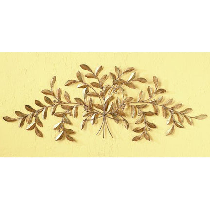 Large Italian Gold Iron and Tole Wall Decor - Olive Leaf Iron Wall Grille | INSIDE OUT | InsideOutCatalog.com