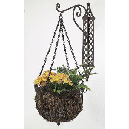 Hanging Planter Basket with Iron Wall Bracket - Antique Brown | INSIDE OUT | InsideOutCatalog.com