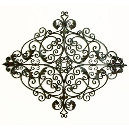 Iron Scroll Wall Grille - Metal Wall Art - Two Ways to Hang (44") Shown Horizontally | INSIDE OUT | InsideOutCatalog.com