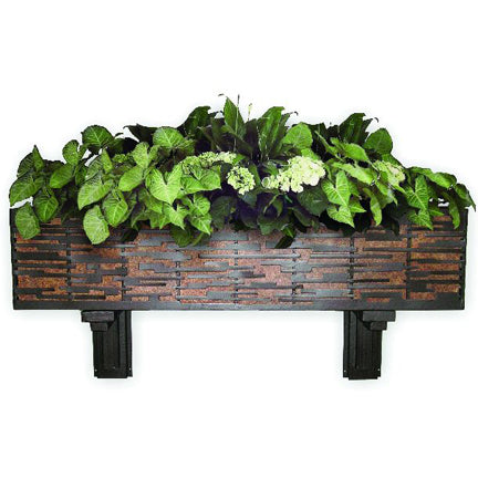 Geometric Design Large Iron Wall Planter Box with Removable Liner - Window Box | INSIDE OUT | InsideOutCatalog.com