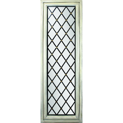 Wood Frame Rectangular Mirror with Metal Diamond Accents | INSIDE OUT | InsideOutCatalog.com