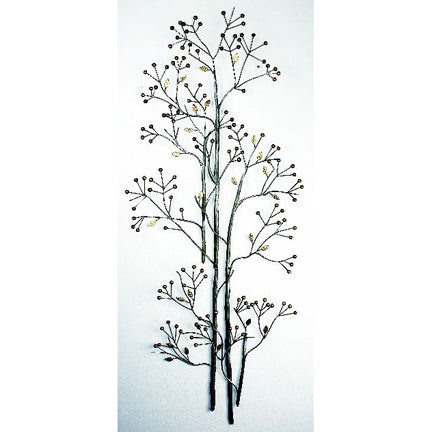 Tree Branch and Berry Iron Wall Art - Pewter and Gold (61"H) | INSIDE OUT | InsideOutCatalog.com