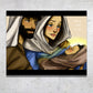 Baby Jesus, Mary, and Joseph Original Art - Inspirational Art Print (10x8)