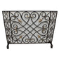 Burnished Gold Gate Design Single Panel Fireplace Screen with Gold Accents | InsideOutCatalog.com