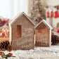 Decorative Wooden Nesting Christmas Houses with LED Candles - Set of Two Home Accents | Christmas Decoration displayed with pinecone | INSIDE OUT | InsideOutCatalog.com
