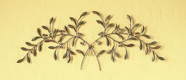 Olive Leaf Iron Wall Grille - Red, Green, Gold Metal Wall Decor | INSIDE OUT | InsideOutCatalog.com