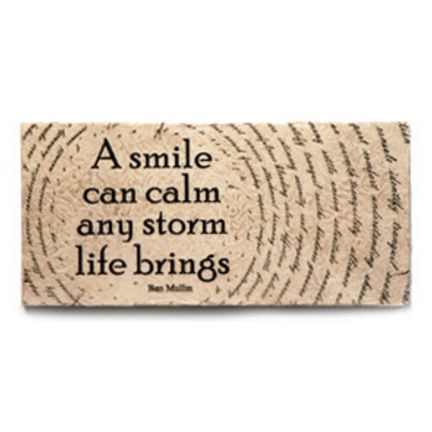Hand Cast Stone Wall Plaque - A smile can calm any storm life brings - Wall Decor - Inspirational Word Art | INSIDE OUT | InsideOutCatalog.com