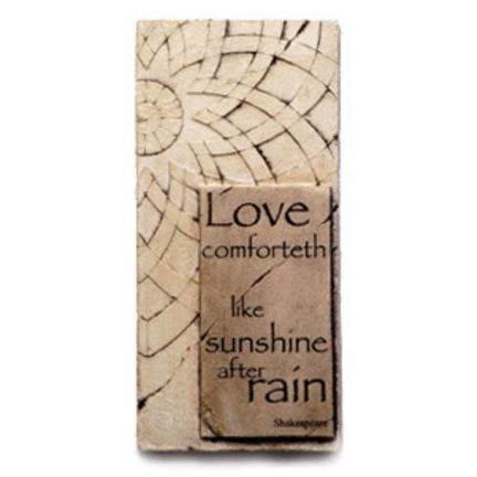 Hand Cast Stone Wall Plaque - Love comforteth like sunshine after rain - Wall Decor - Inspirational Word Art | INSIDE OUT | InsideOutCatalog.com