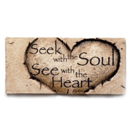 Hand Cast Stone Wall Plaque - Seek with the Soul See with the Heart - Wall Decor - Inspirational Word Art | INSIDE OUT | InsideOutCatalog.com