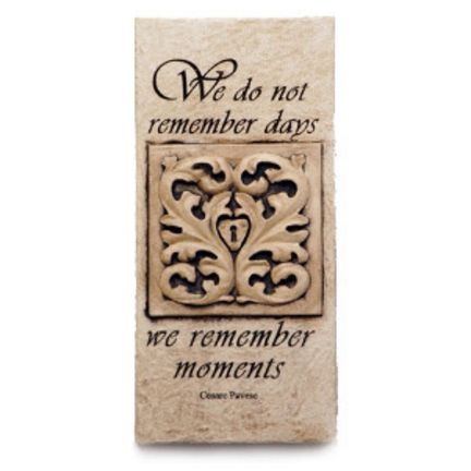 Hand Cast Stone Wall Plaque - We do not remember days we remember moments - Wall Decor - Inspirational Word Art | INSIDE OUT | InsideOutCatalog.com