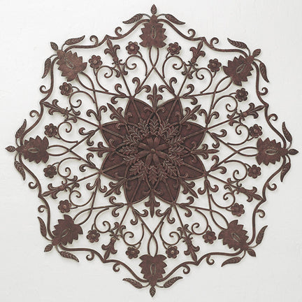 Oversized Iron Wall Medallion - Handcrafted Iron & Tole Wall Decor (50") | INSIDE OUT | InsideOutCatalog.com