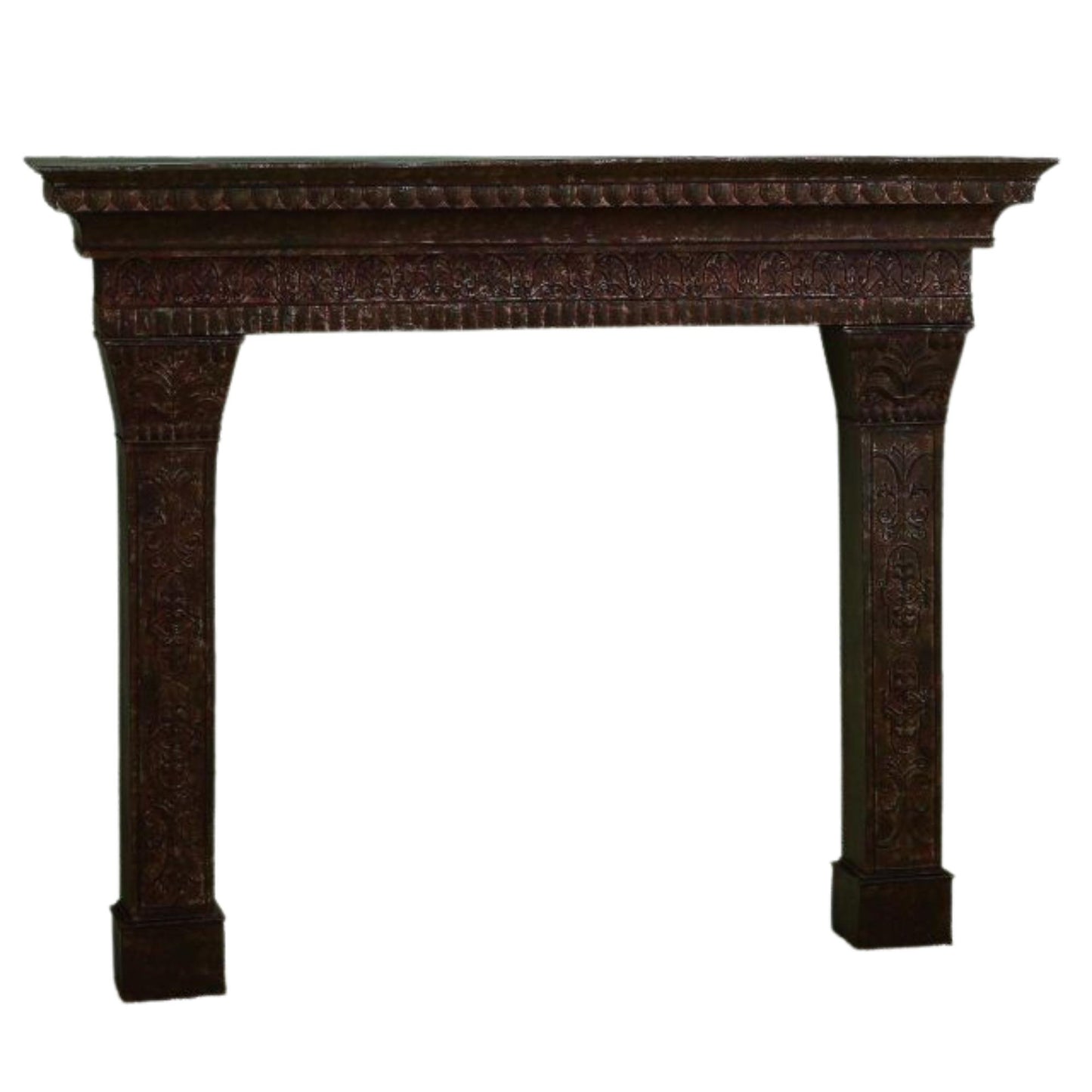 Iron Fireplace Mantle - Brown Taupe 3 Section Mantle | InsideOutCatalog.com